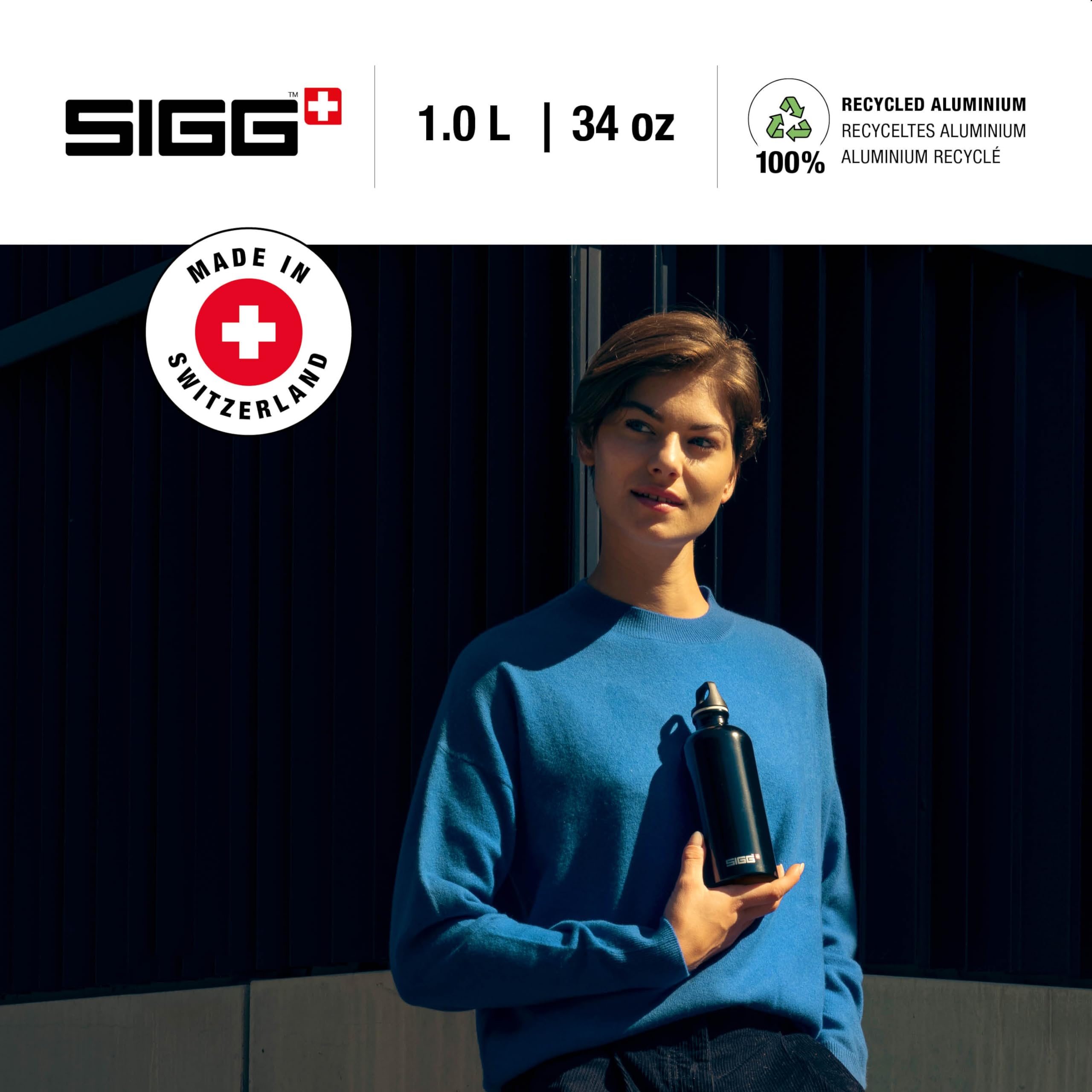 Sigg - Aluminum Water Bottle - Traveller Black - Climate Neutral Certified - Suitable For Carbonated Beverages - Leakproof & Lig